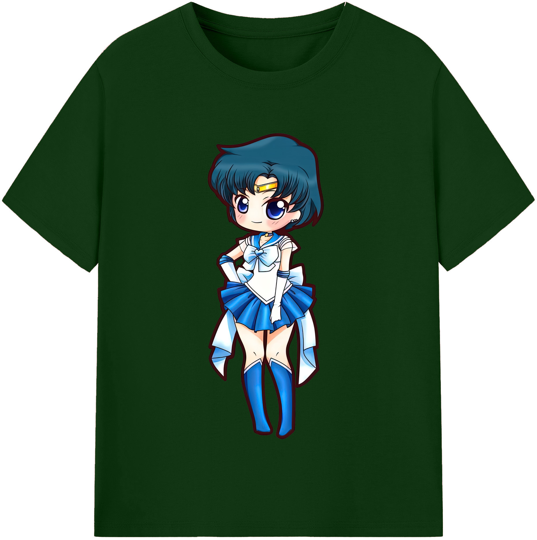 （画像用） 美少女戦士セーラームーン 水野 亜美 みずの あみ Sailor Moon Mizuno Ami 綿100％半袖Tシャツ（フロントプリント）